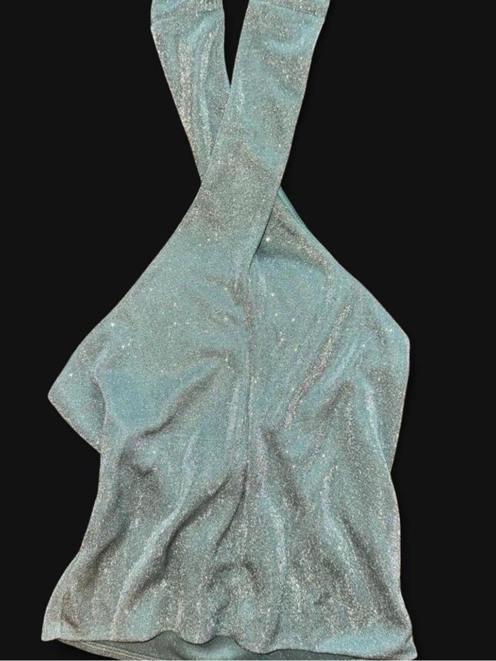 Shimmer Aqua Halter Neck Dress